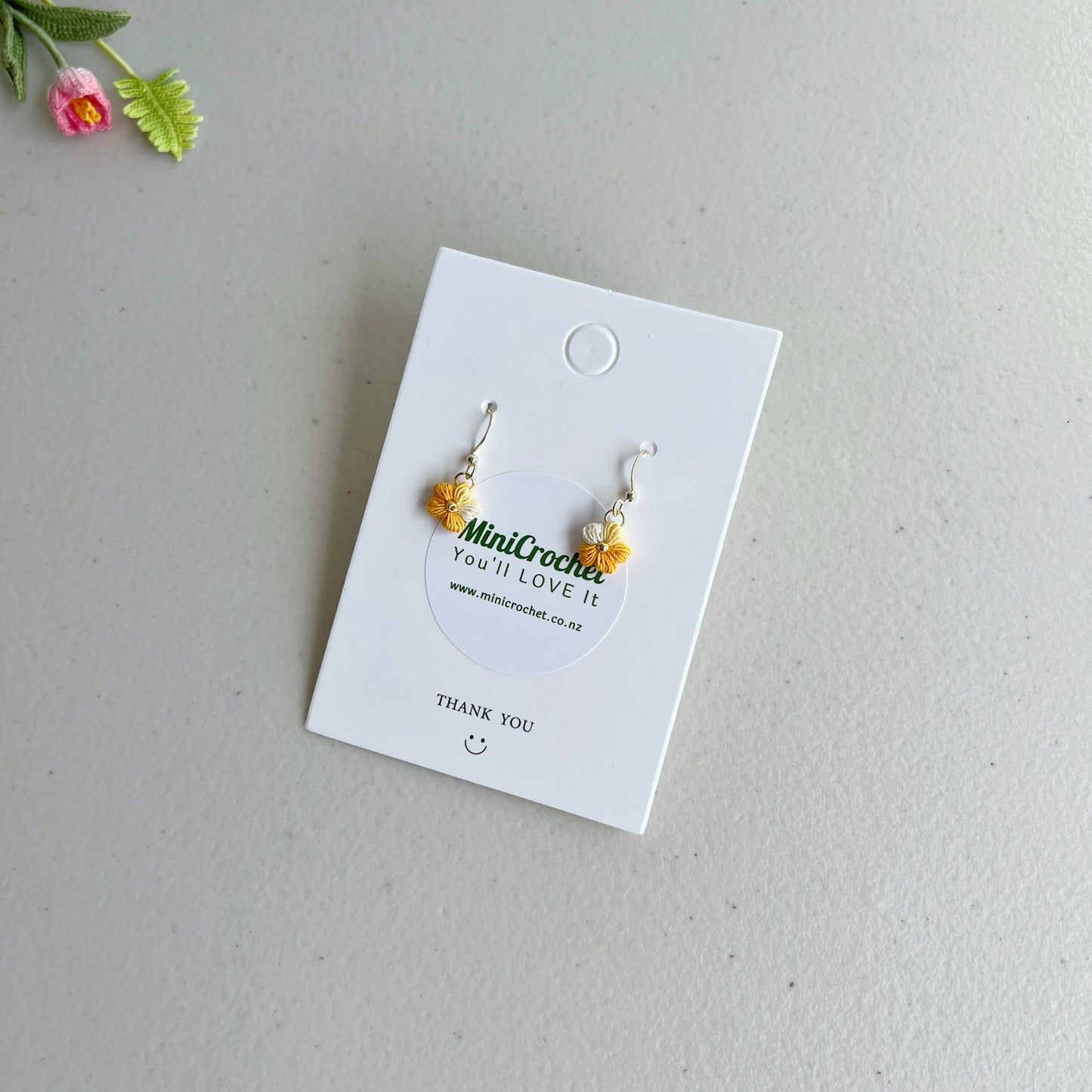 Micro Crochet Flower Earrings | Cute Flower Earrings | Different Colours Available
