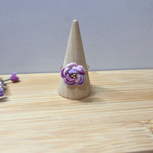 MiniCrochet Camellia Ring | Size Adjustable